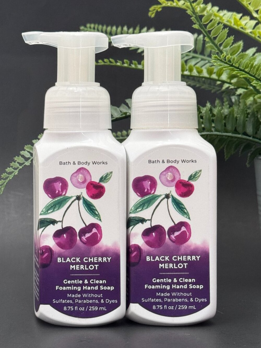 Bath & Body Works BBW Black Cherry Merlot Gentle Foaming Hand Soaps X 2